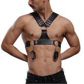 Versatile PU Leather Body Bondage Harness With Cuffs